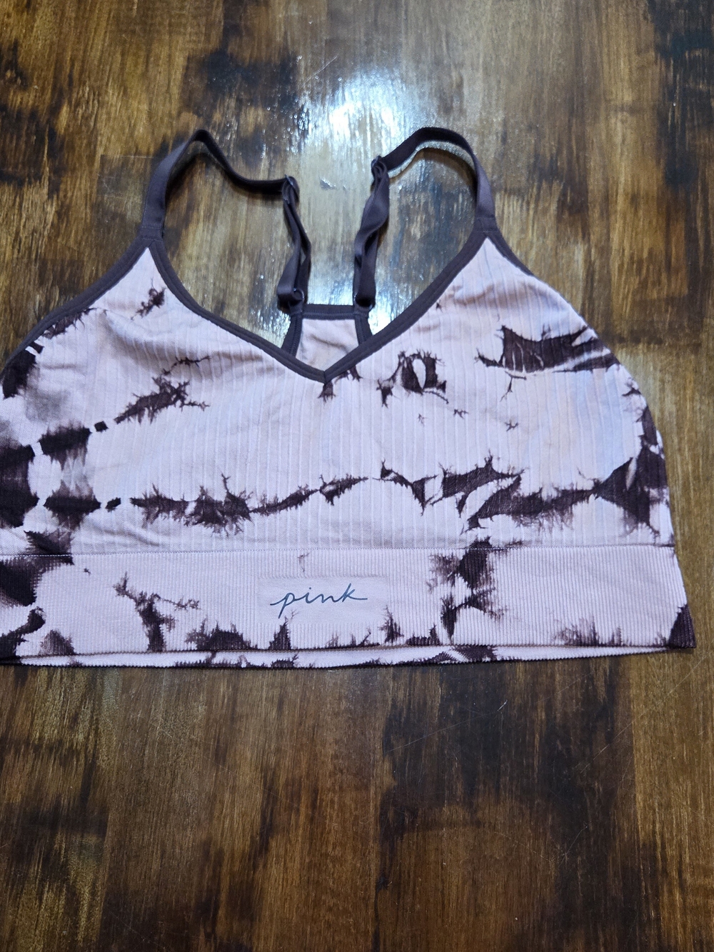 Women’s Victoria Secret Pink Sports Bra XL Tie Dye Purple Razorback
